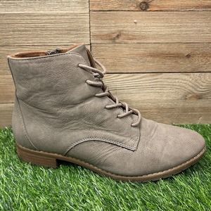 Euro Soft by Sofft Boots Womens 10 M Gray Ankle Booties Zipper Lace Up Casual